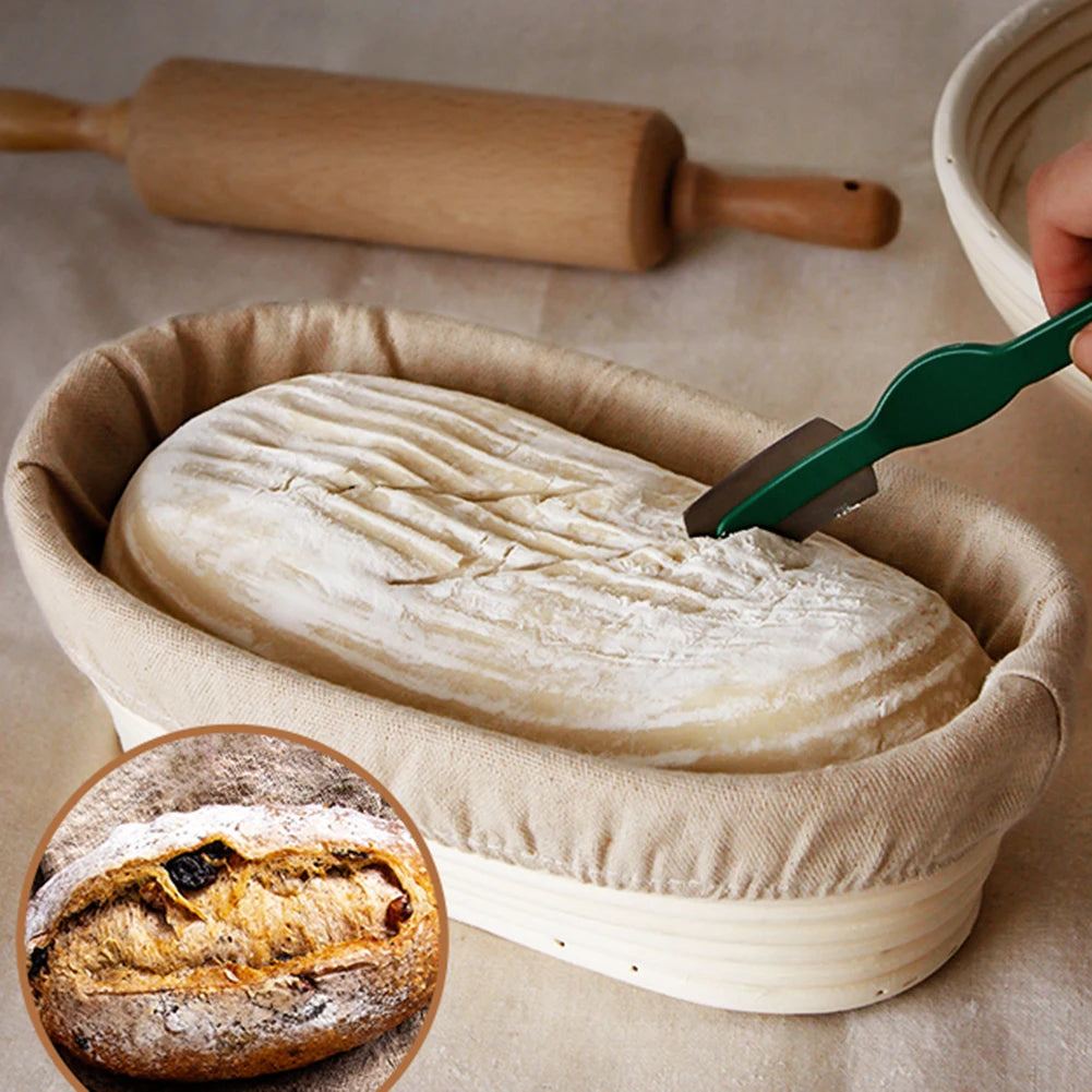 Oval Fermented Bread Basket Portable Bread Fermentation Baskets Bowl Woven Kitchen Gadgets